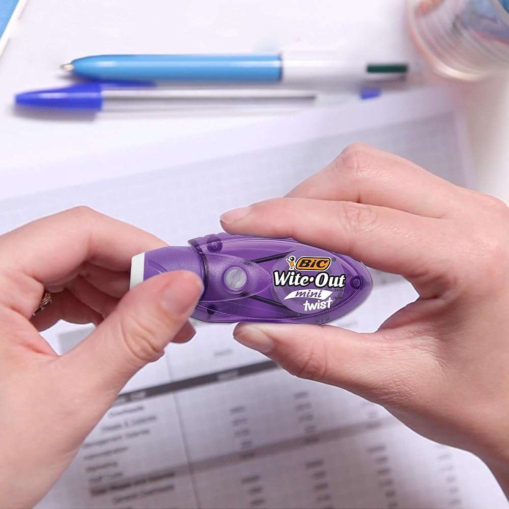BIC Wite-Out Mini Twist Correction Tape, No Dry Time, Tear Resistant Tape, White, 2-Count - Image 2