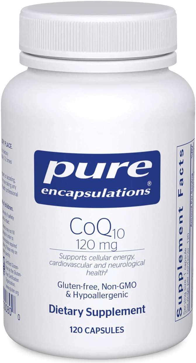 Pure Encapsulations CoQ10 120 mg - Coenzyme Q10 Supplement for Heart Health, Energy, Antioxidants, Brain & Memory Health - Cellular Health, Cognition & Cardiovascular Support* - 120 Capsules - Image 1