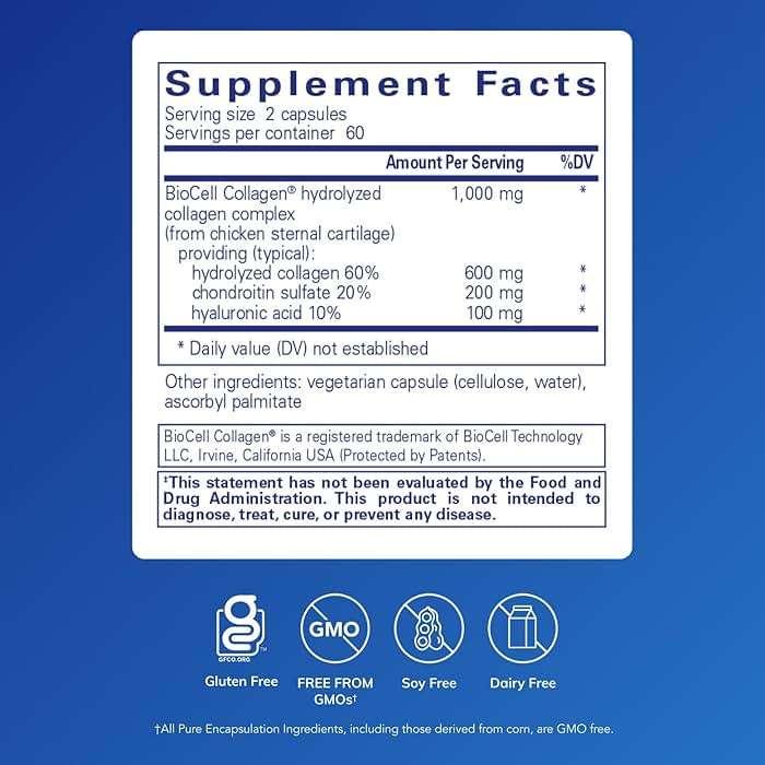 Pure Encapsulations Collagen JS - Skin & Joint Health* - 1,000 mg Hydrolyzed Biocell Collagen - Gluten Free & Non-GMO - 120 Capsules - Image 2