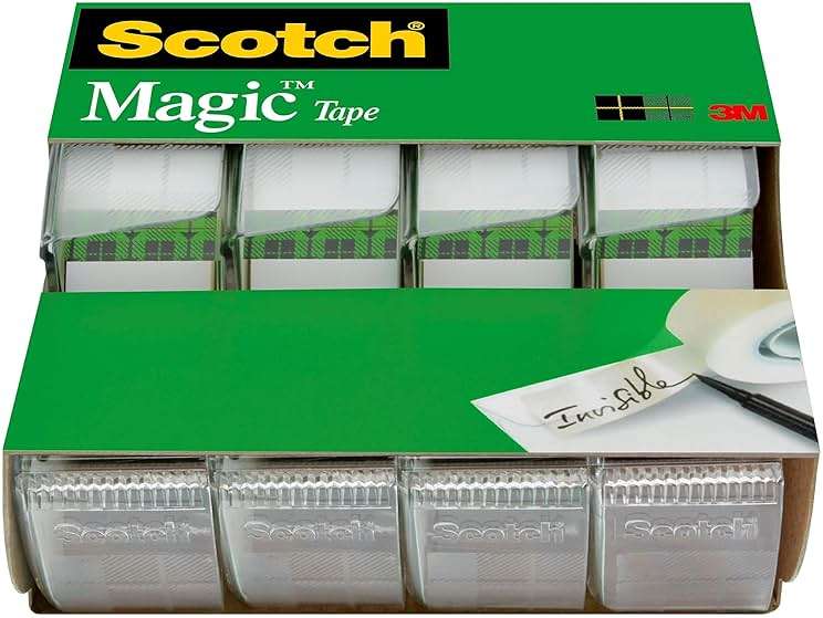 Scotch Magic Tape, Invisible, Home Office Supplies and Back to School Supplies for College and Classrooms, 4 Rolls with 4 Dispensers - Image 13