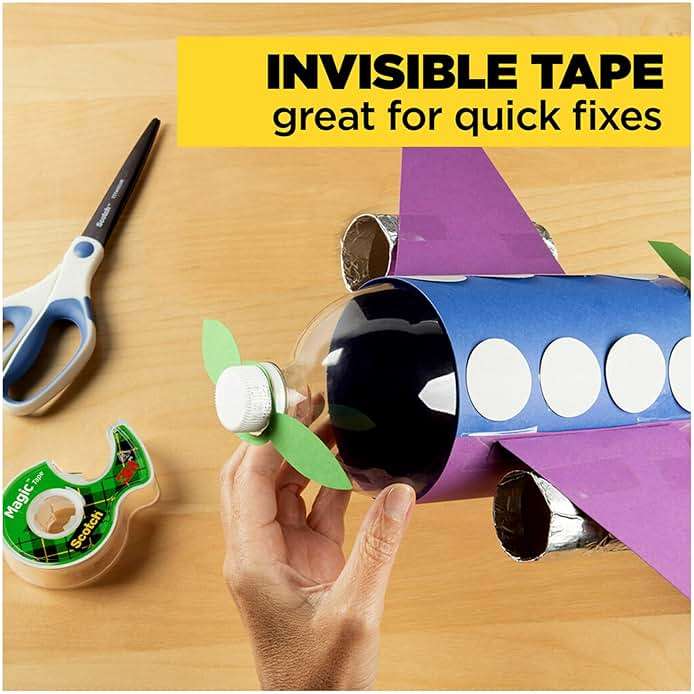 Scotch Magic Tape, Invisible, Home Office Supplies and Back to School Supplies for College and Classrooms, 4 Rolls with 4 Dispensers - Image 9