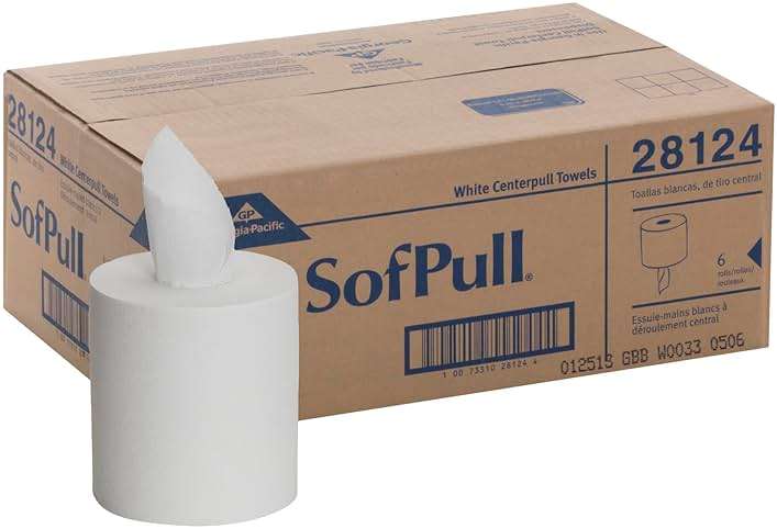 SofPull Centerpull Regular by Georgia-Pacific PRO Premium Paper Towel Dispenser Refills, White, 324 Sheets Per Roll, 6 Rolls Per Case, 28124 - Image 1