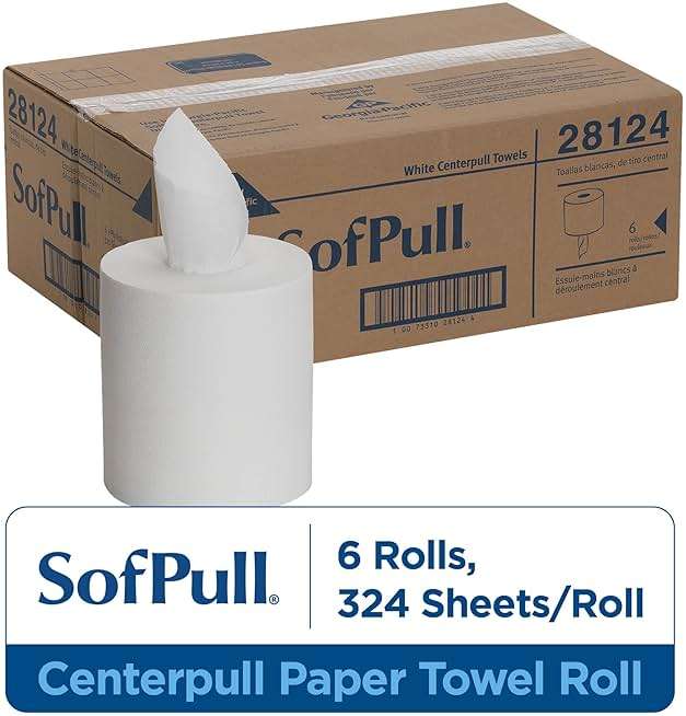 SofPull Centerpull Regular by Georgia-Pacific PRO Premium Paper Towel Dispenser Refills, White, 324 Sheets Per Roll, 6 Rolls Per Case, 28124 - Image 2