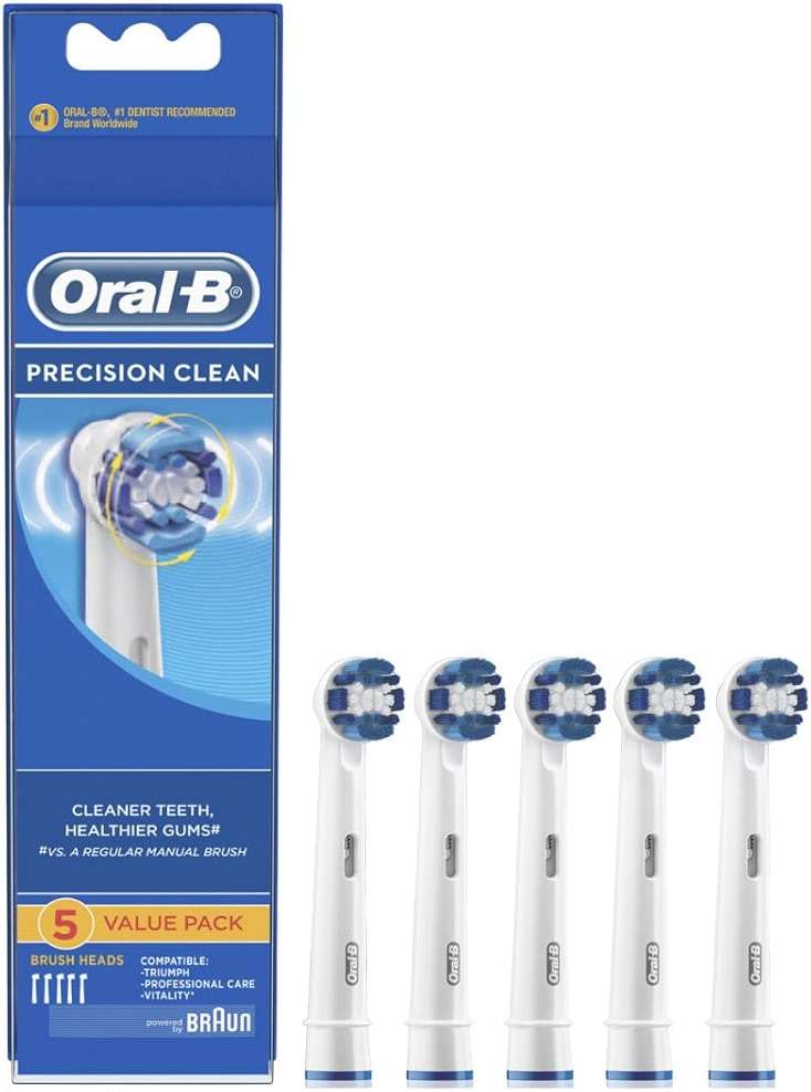 Braun Oral-B Precision Clean Electric Toothbrush Heads Pack of 5 Suitable for All Oral-B Rotary Brushes - Image 1
