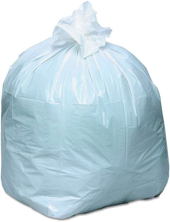 Earthsense Commercial RNW1K150V Recycled Can Liner, 13 gal, .85 mil, 24" x 33", White (Pack of 150) - Image 2