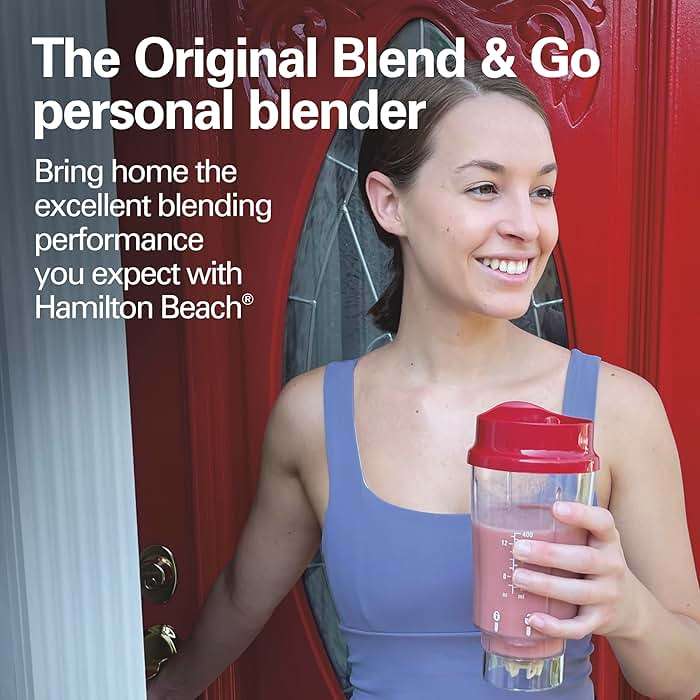 Hamilton Beach Portable Blender for Shakes and Smoothies, 14 Oz BPA Free Travel Cup & Lid, Durable Stainless Steel Blades, Personal Smoothie Blender, Red (51101RV) - Image 4