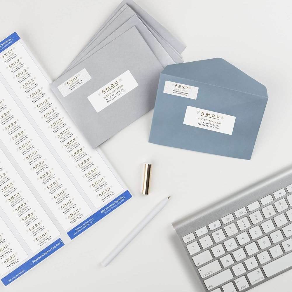 Avery Printable Return Address Labels, Sure Feed Technology, 2/3" x 1-3/4", White, 1,500 Blank Mailing Labels (08195) - Image 2