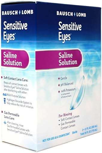 Contact Lens Solution by Bausch & Lomb, Saline Solution for Sensitive Eyes, for Soft Contact & Gas Permeable Lenses, 12 Fl Oz (Pack of 2) - Image 3