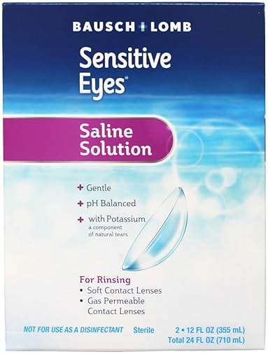 Contact Lens Solution by Bausch & Lomb, Saline Solution for Sensitive Eyes, for Soft Contact & Gas Permeable Lenses, 12 Fl Oz (Pack of 2) - Image 4