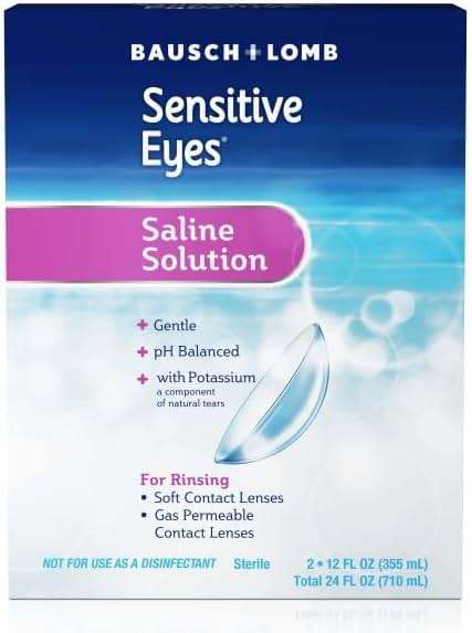 Contact Lens Solution by Bausch & Lomb, Saline Solution for Sensitive Eyes, for Soft Contact & Gas Permeable Lenses, 12 Fl Oz (Pack of 2) - Image 8