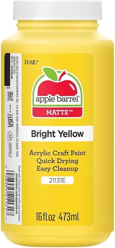 Apple Barrel Acrylic Paint in Assorted Colors (16 Ounce), 21131 Bright Yellow - Image 1