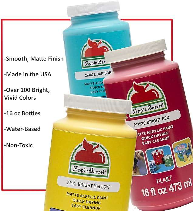 Apple Barrel Acrylic Paint in Assorted Colors (16 Ounce), 21131 Bright Yellow - Image 4
