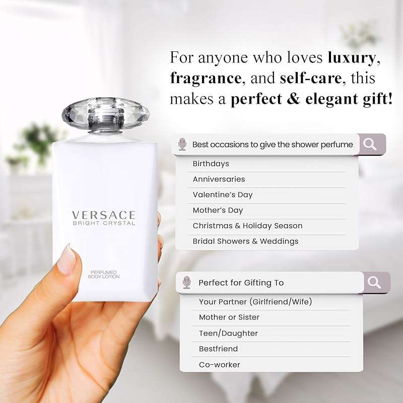 Versace Bright Crystal Perfumed Body Lotion for Women – 6.7 Ounces - Image 6