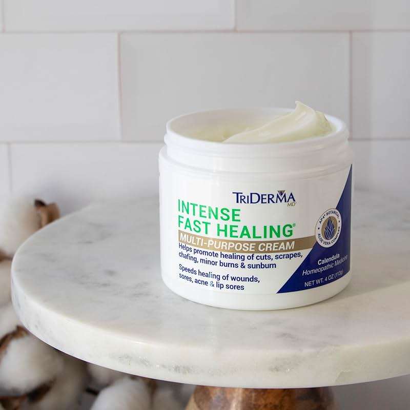 TriDerma Intense Fast Healing Cream, Decreases Healing Time for Minor Irritations, Rashes, Scrapes, Cuts 4 Ounces - Image 8