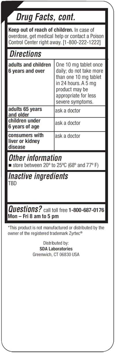 CETIRIZINE 10 MG TAB 100 [Health and Beauty] - Image 3