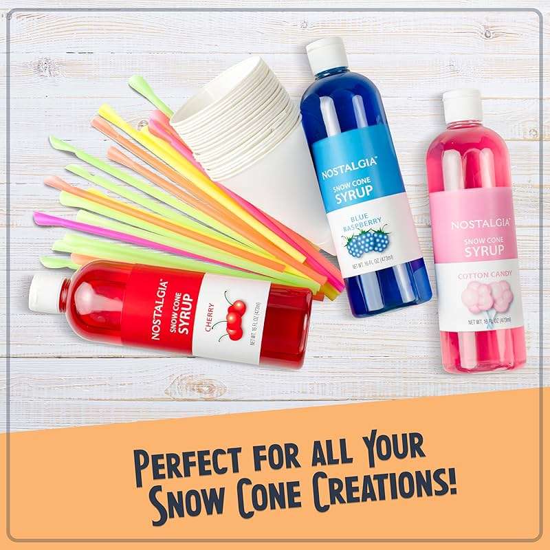 Nostalgia Snow Cone Shaved Ice Machine - Retro Table-Top Slushie Machine Makes 20 Icy Treats - Includes 2 Reusable Plastic Cups & Ice Scoop - Retro Red - Image 6