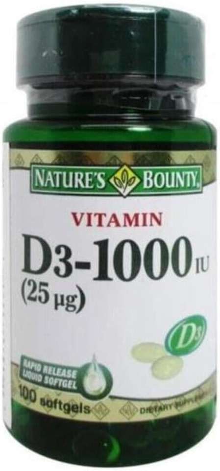 Nature's Bounty Vitamin D3 1000 IU Immune Health, 120 Softgels ( Pack of 1 ) - Image 1