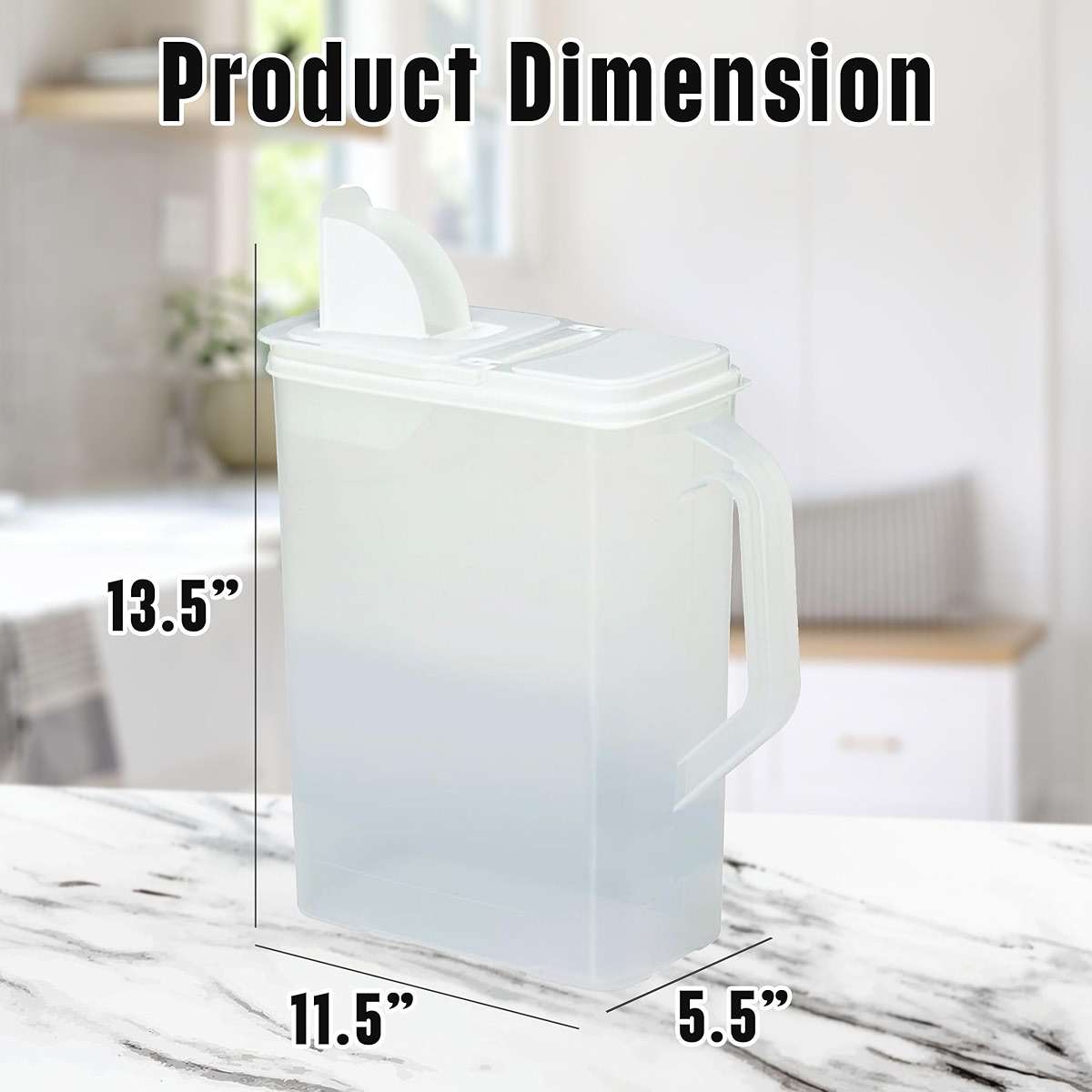 Buddeez Bulk Food Storage Container - 8 Quart All Purpose Clear & Large Pantry and Kitchen Organization and Storage - Cereal, Flour, Sugar, Rice Dispenser, EZ Grip Handle, EZ Pour Spout (White Lid) - Image 2