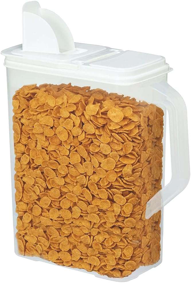 Buddeez Bulk Food Storage Container - 8 Quart All Purpose Clear & Large Pantry and Kitchen Organization and Storage - Cereal, Flour, Sugar, Rice Dispenser, EZ Grip Handle, EZ Pour Spout (White Lid) - Image 7