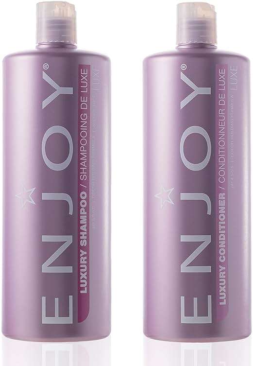 Enjoy Luxury Shampoo & Conditioner- Eliminates Frizz Cleansing Moisturizing Smoothing - Sulfate Free For Thick Coarse or Curly Hair (33.8 Fl Oz) - Image 1