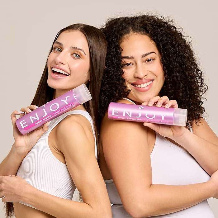 Enjoy Luxury Shampoo & Conditioner- Eliminates Frizz Cleansing Moisturizing Smoothing - Sulfate Free For Thick Coarse or Curly Hair (33.8 Fl Oz) - Image 5