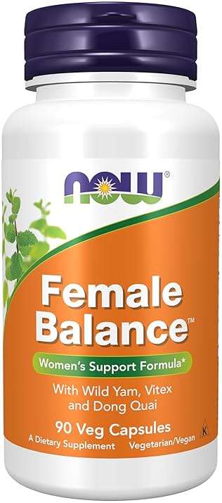 NOW Foods Supplements, Female Balance™ with Wild Yam, Vitex, Dong Quai, GLA, Vitamin B-6 and Folate, 90 Capsules - Image 1