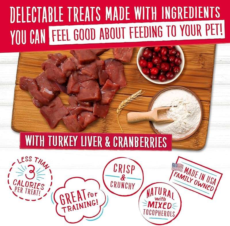 Charlee Bear Dog Training Treats, Turkey Liver & Cranberries Recipe, Low Calorie (Under 3 Calories), Limited Ingredient Crunchy Dog Treats, 16 oz. Resealable Bag - Image 5