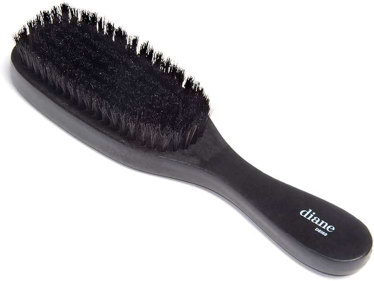 Diane 7-Row Boar Bristle Wave Brush – Soft 100% Boar Bristles for Fine to Medium Hair, 360 Waves, Smoothing & Polishing, Gentle on Scalp, Real Wood Handle, Beard & Mustache Styling - Image 1