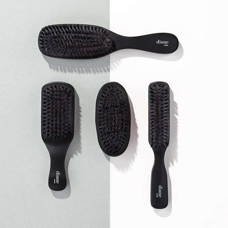 Diane 7-Row Boar Bristle Wave Brush – Soft 100% Boar Bristles for Fine to Medium Hair, 360 Waves, Smoothing & Polishing, Gentle on Scalp, Real Wood Handle, Beard & Mustache Styling - Image 4