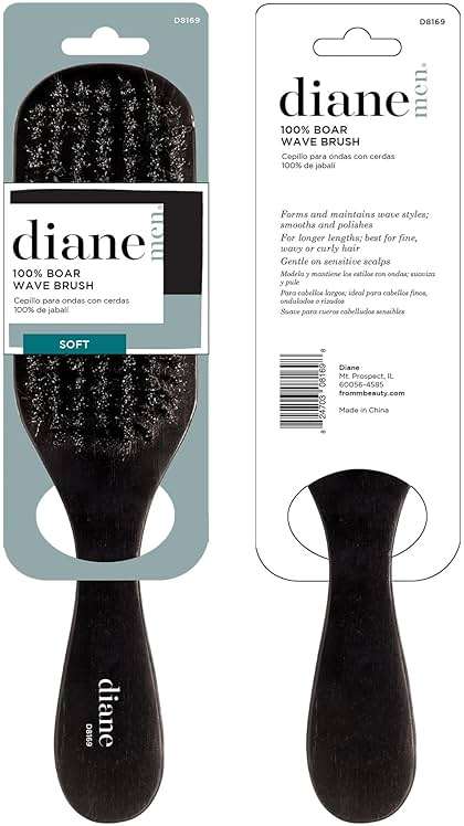 Diane 7-Row Boar Bristle Wave Brush – Soft 100% Boar Bristles for Fine to Medium Hair, 360 Waves, Smoothing & Polishing, Gentle on Scalp, Real Wood Handle, Beard & Mustache Styling - Image 5