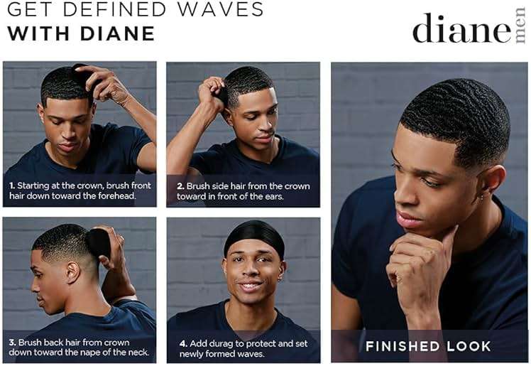 Diane 7-Row Boar Bristle Wave Brush – Soft 100% Boar Bristles for Fine to Medium Hair, 360 Waves, Smoothing & Polishing, Gentle on Scalp, Real Wood Handle, Beard & Mustache Styling - Image 6
