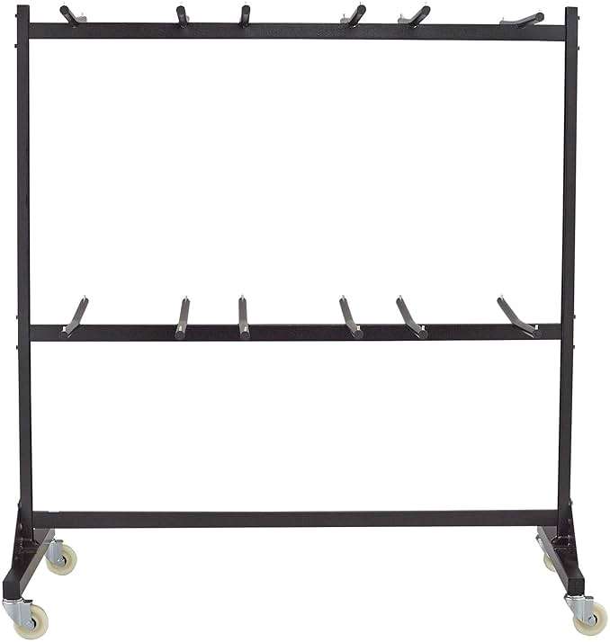 Safco 2 Tier Folding Chair Cart, Heavy Duty Powder Coated Storage Cart, Holds 84 Chairs, Commercial-Grade Steel, Black - Image 4