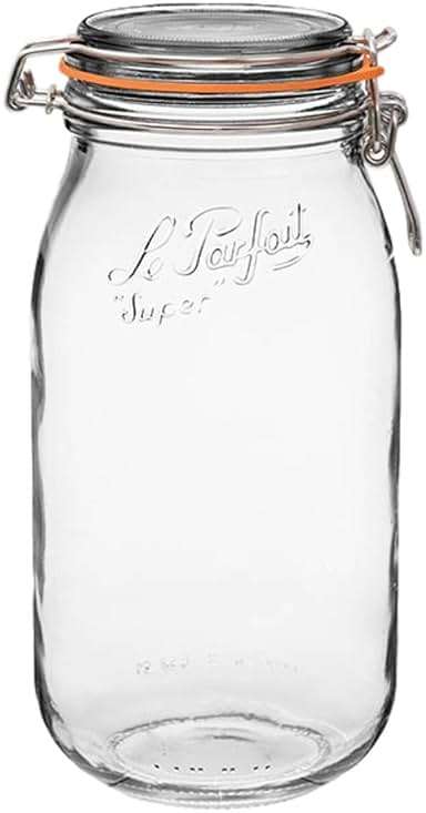 Le Parfait Super Jar 2L (64oz) French Glass Preserving Jar w/Airtight Rubber Seal & Wire Bail Closure - BPA-Free Canning Jar for Pickles, Fruits, Sauces & Food Storage - Made in France Since 1930 1PK - Image 6