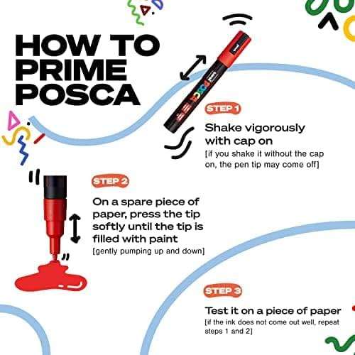 posca Paint Markers, 3M Fine Point Acrylic Paint Pens with Reversible Tips, Art Supplies For Gifts, Decorations Fabric, Metal, Glass, Wood and Canvas, Set of 15 - Image 7