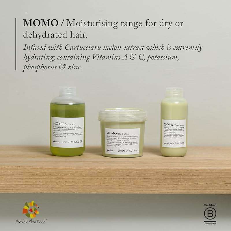 Davines MOMO/Shampoo, Moisturizing Gel Shampoo for Dry or Dehydrated Hair - Deeply Hydrates with Apricots - Gentle Cleanser Restores Softness, Shine & Moisture - Image 4