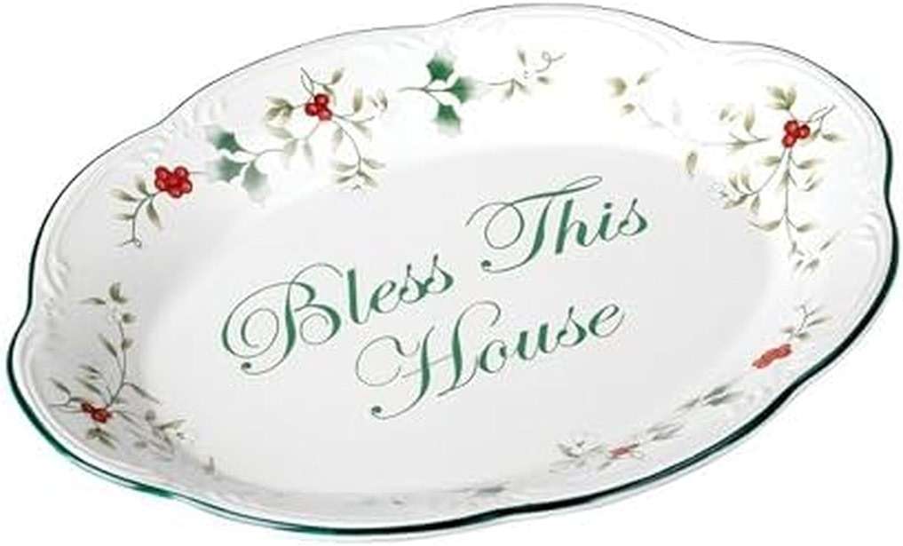 Pfaltzgraff Winterberry Bless This House Plate - 11-Inch - Image 1