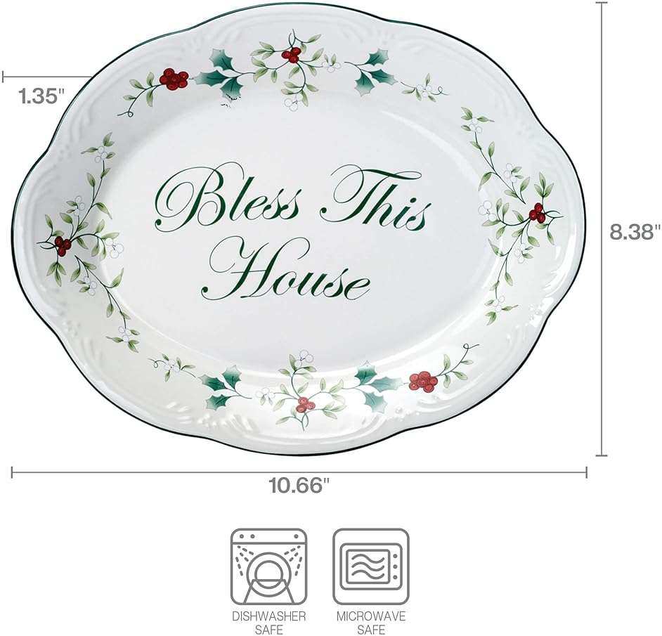 Pfaltzgraff Winterberry Bless This House Plate - 11-Inch - Image 3
