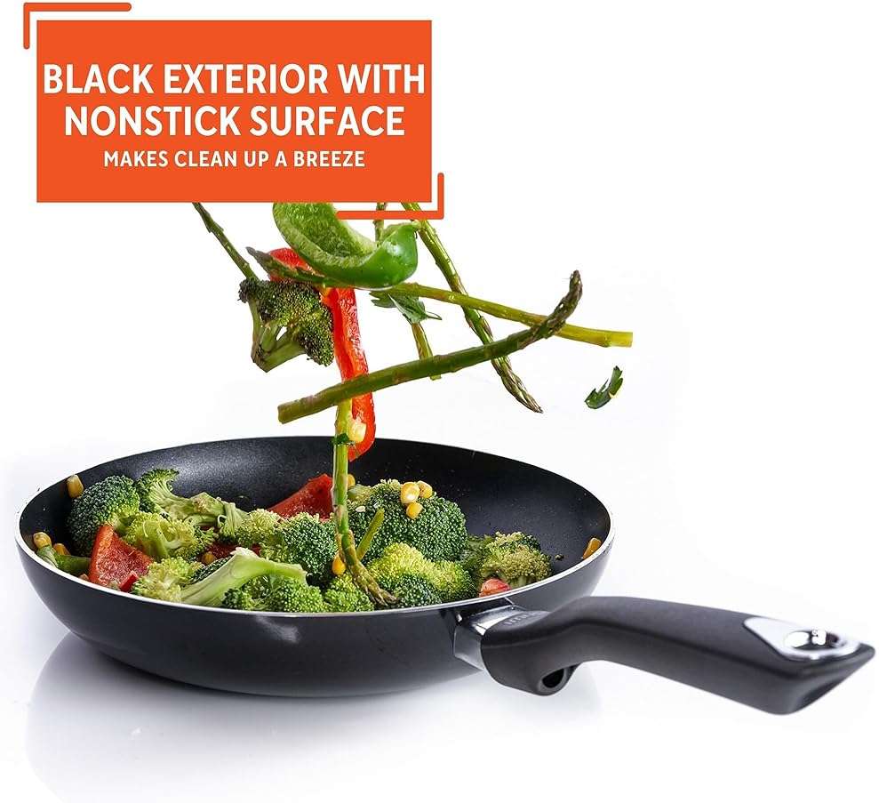 IMUSA 8in Bistro Aluminum Nonstick Fry Pan with Cool Touch Handle, Small Skillet for Eggs, Omelets, Sauteing, and Everyday Cooking, Black - Image 5