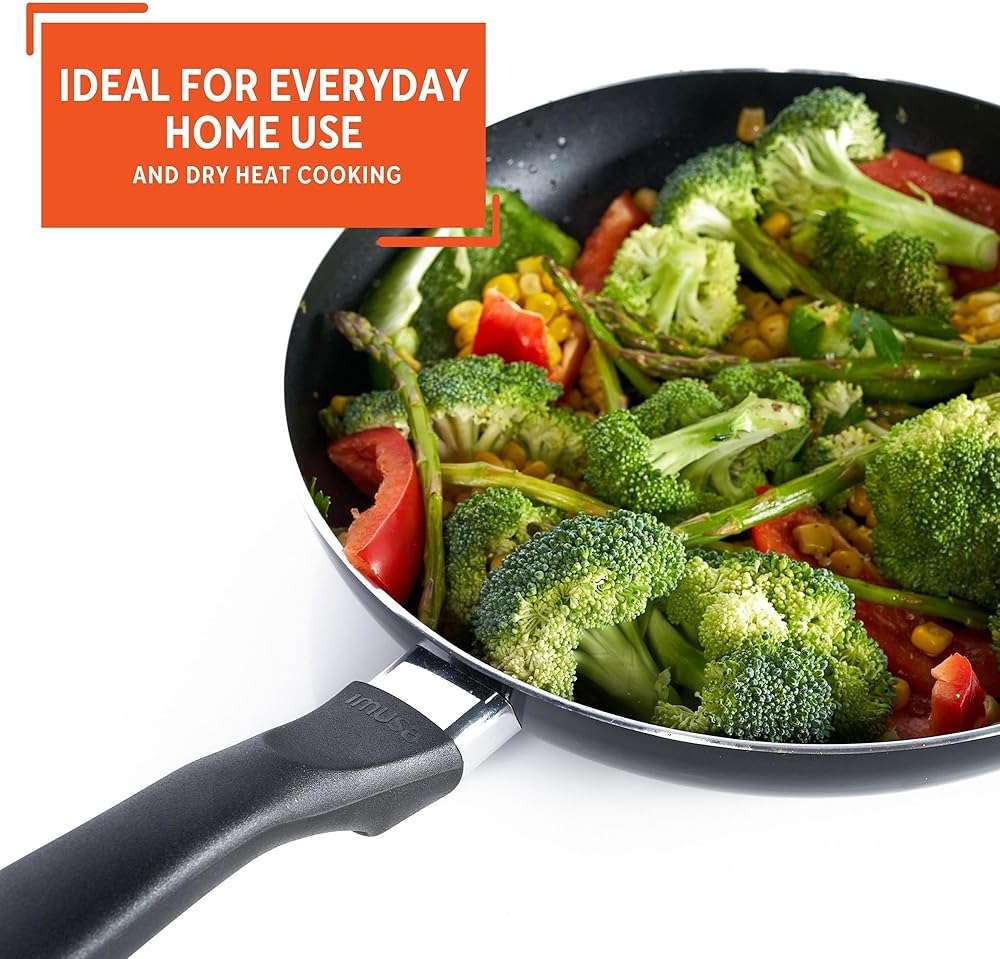 IMUSA 8in Bistro Aluminum Nonstick Fry Pan with Cool Touch Handle, Small Skillet for Eggs, Omelets, Sauteing, and Everyday Cooking, Black - Image 7