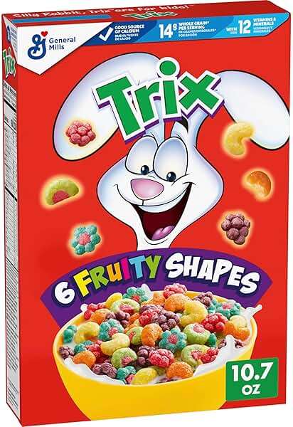 Trix Breakfast Cereal, 6 Fruity Shapes, Made with Whole Grain, 10.7 oz - Image 1