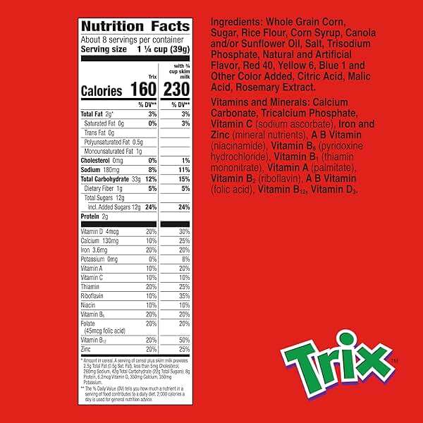 Trix Breakfast Cereal, 6 Fruity Shapes, Made with Whole Grain, 10.7 oz - Image 2