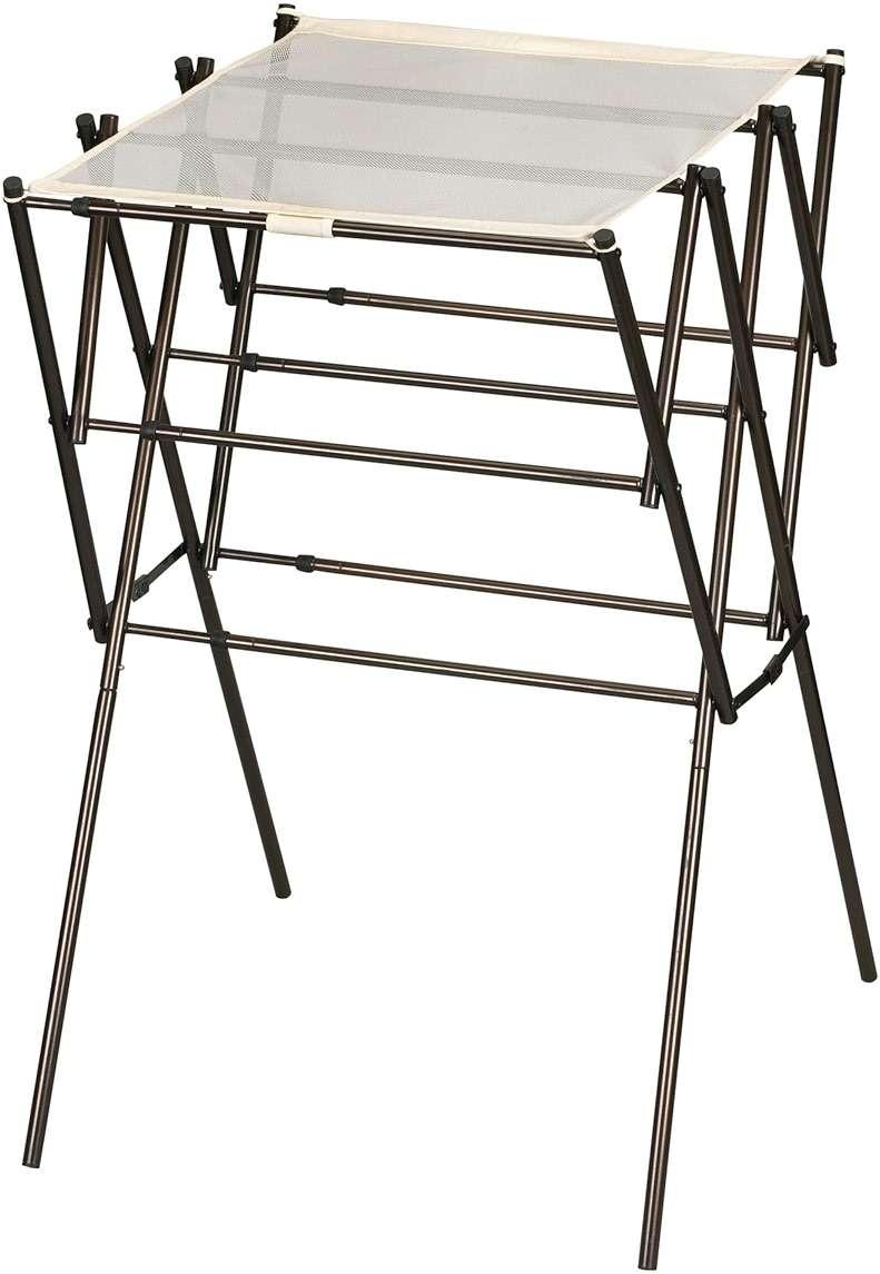 Household Essentials 5175 Collapsible Expandable Metal Clothes Drying Rack, Antique Bronze, STORAGE - Image 1