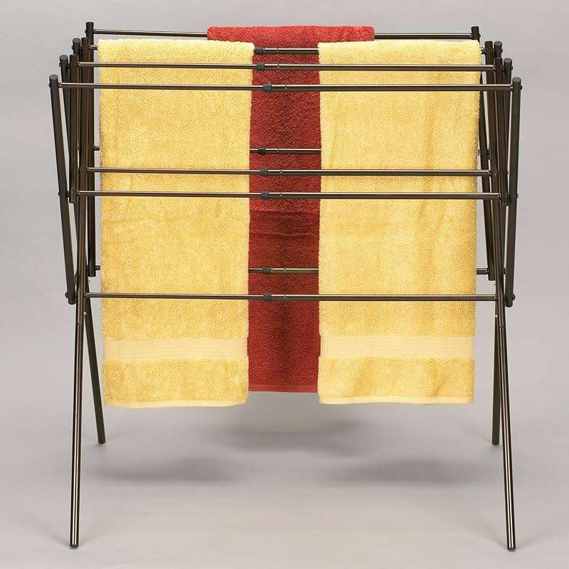 Household Essentials 5175 Collapsible Expandable Metal Clothes Drying Rack, Antique Bronze, STORAGE - Image 5