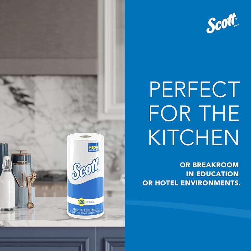 Scott Professional Kitchen Paper Towels, Bulk (41482), Fast-Drying Absorbency Pockets, White, Perforated (128 Sheets/Roll, 20 Rolls/Case, 2,560 Sheet Total) - Image 8