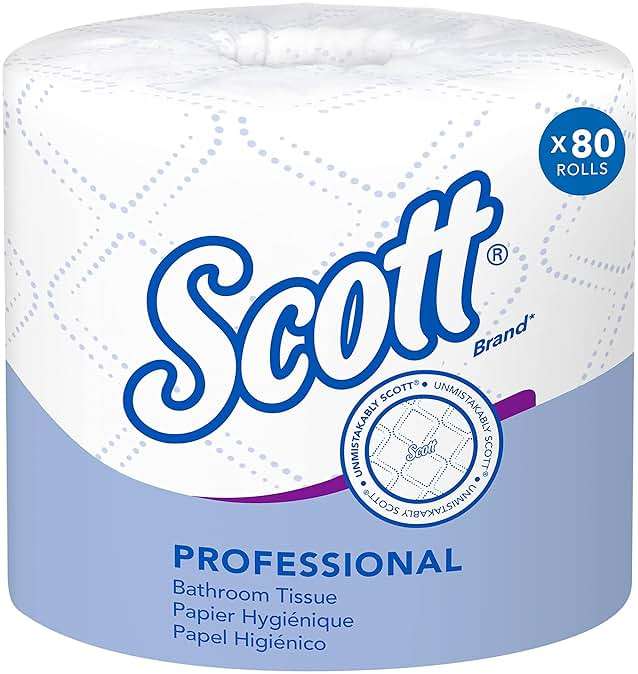 Scott Professional Standard Roll Toilet Paper, Bulk (04460), 2-Ply, Elevated Design, White, Individually Wrapped (80 Rolls of 550 Sheets, 44,000 Sheet Total) - Image 1