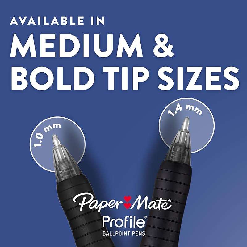 Paper Mate Profile Retractable Ballpoint Pens, Bold Point (1.4mm), Purple Ink, 12 Count - Journaling, Teacher Supplies, Note-Taking - Image 7