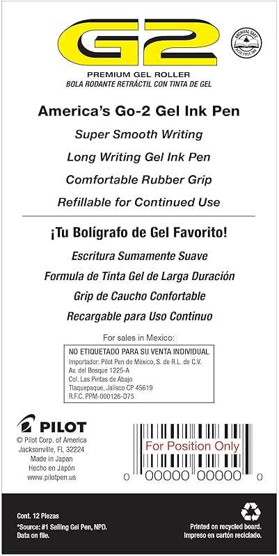 Pilot G2 Premium Gel Roller Pens, Bold Point 1 mm, Red Pens, Pack of 12 - Ideal for School, Journaling & Office Writing - Image 3