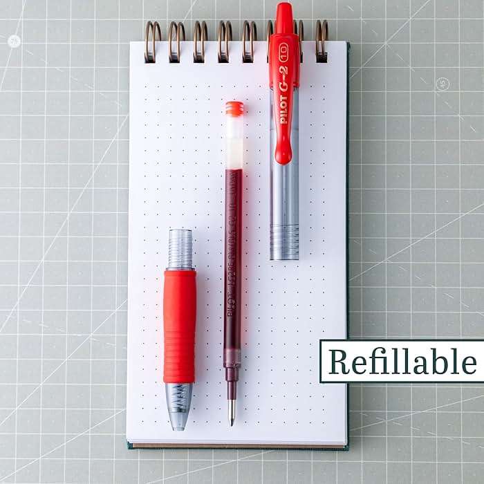 Pilot G2 Premium Gel Roller Pens, Bold Point 1 mm, Red Pens, Pack of 12 - Ideal for School, Journaling & Office Writing - Image 4