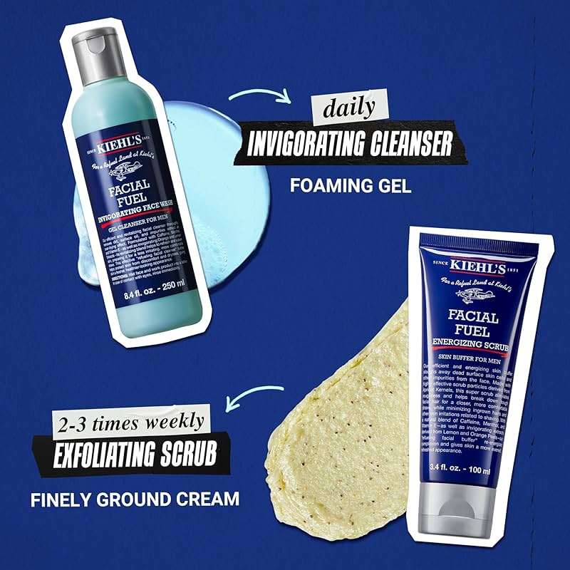 Kiehl's Facial Fuel Face Wash, Refreshing + Invigorating Men's Gel Cleanser, with Caffeine, Vitamin E and Menthol, Non-Drying Formula Moisturizes Skin, Great for Clogged Pores, for All Skin Types - Image 8