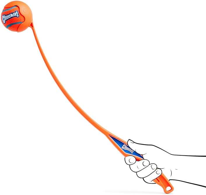 Chuckit! Sport 26L Dog Ball Launcher - Includes a 3-inch Diameter Large Ball for Dogs 60-100 Pounds - Manual Thrower for Dog Balls With a Slim Ergonomic Handle - 26-inch Length - Image 4